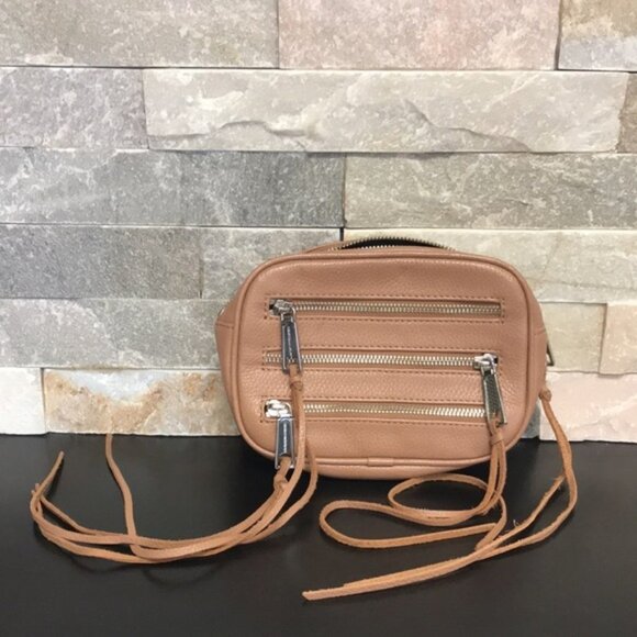 Rebecca Minkoff 3 Zip Leather Belt Bag Color Desert Tan - Picture 4 of 8